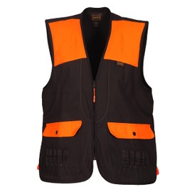 Gamehide Shelterbelt Mid-Weight Upland RipStop Hunting Vest (Large, Dark Brown/Orange)