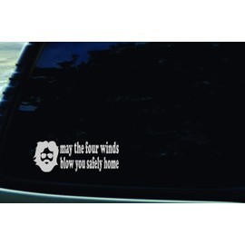 8" X 3" May The Four Winds Blow You Safely Home Jerry Garcia Silver Vinyl DIE Cut Decal for Your car, Truck, Window, Laptop, or Any Smooth Surface