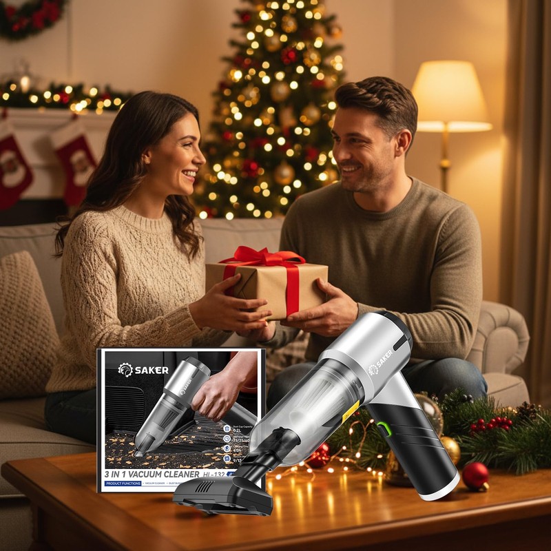 Saker Handheld Car Vacuum Portable Cordless17000PA Mini Vacuums Rechargeable Foldable