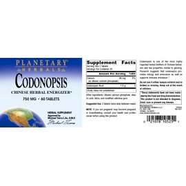 Planetary Herbals Planetary Herbals Codonopsis Tablets, 750 mg, 60 Count