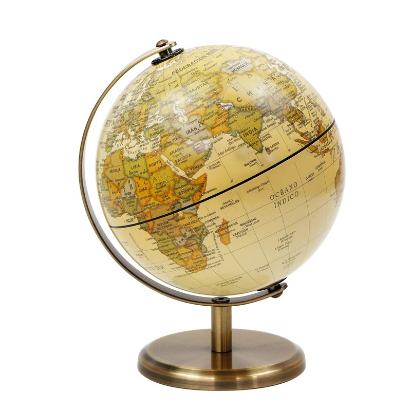 Exerz 14 cm Antique Globe Spanish Map - Metal Base