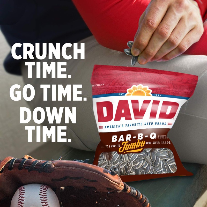 David Jumbo Sunflower Seeds Bar-B-Q Flavor 5.25 oz Bag
