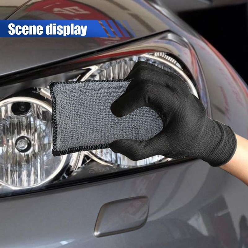 4 PCS Interior Scrubbing Wash Pad, Car Sponge, Scrub Pads