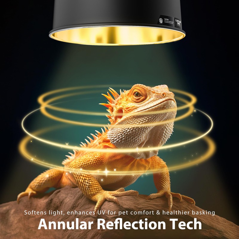 REPWILD Reptile Light Fixture with Dimming Thermostat, 5.5 Inch Deep