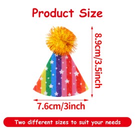 JpGdn 10 Pcs Pack Mini Felt Party Hats for Kids Dolls and Pets With Adjustable Headband Reusable Birthday Hats Children Birthday Supplies Decorations (Style 3)