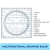 Zakrafo 4 Pcs Multifunctional Geometric Ruler,Math Measuring Rulers for Drawing