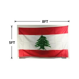 ACWIPT Lebanon Flag the Lebanese Republic Flags 5x8FT,Vivid Color,100D Premium Polyester Banner with Brass Grommets for Indoor and Outdoor. (5x8ft)