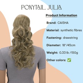 CAISHA 18" Hairpiece Ponytail Extensions Voluminous Wavy Natural Blonde PH15