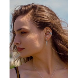 Silvora 925 Silver Men's Women's Ear Cuff Stud Earrings Retro Skull/Skull Bone Hand/Octopus/Spiders/Dragon/Scorpion Ear Clips Non-Piercing Ear Cuff for Men Women, Sterling Silver