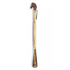 Kensington Row Collection ELEGANT STALLION LONG HANDLE SHOE HORN - 22"L - SCORCHED ASH