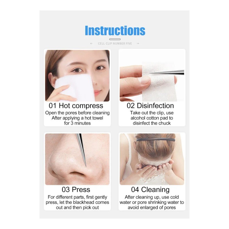 Pinzas Profesionales Para Eliminar Puntos Negros Faciales, 3