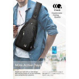 C two Q Men’s Crossbody Bag, Shoulder Bag, One-Shoulder Crossbody Bag, Large Capacity, Lightweight, Waterproof, Water-Resistant, Shoulder Bag, Popular for Work, Travel, Sports