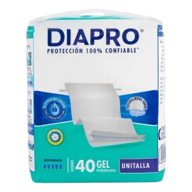 Diapro Gel Pañales Predoblado Para Adultos 40 Pieza Unitalla