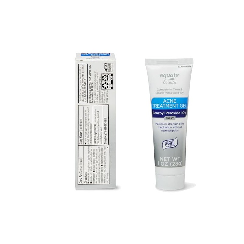 Equate 10% Benzoyl Peroxide Acne Treatment Gel - 2 Pack