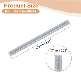 sourcing map 24 Pcs Mini Hot Glue Sticks, 0.28" Dia x 3.94" Long EVA Glue Gun Sticks, Flash Silver Mini Hot Melt Glue Sticks for DIY Craft Sticky Projects
