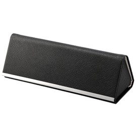 Looca Glasses Case, Foldable Thin Design, Eyeglass Case, Slim, Thin, Foldable, Fashionable, Semi-Hard, Glasses Wipe, Women's, Men's, Black