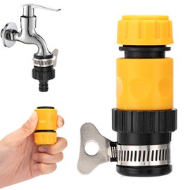 2 Pcs Hose Tap Connector, 1/2"-3/4" Garden Hose Connector, Adjustable Hose Connectors, Universal Tap Hose Connectors for Garden Kitchen Bath Laundry