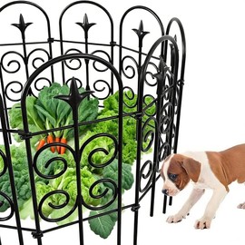 AMAGABELI GARDEN & HOME 8 Panels 32in(H)×10ft(L) Decorative Garden Fences and Borders for Dogs Pre-Linking Panels No Dig Garden Edging Border Fence for Animal Barrier Fencing for Flower Bed Yard Patio