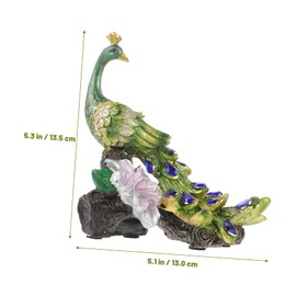 Levemolo Creative Resin Peacock Statue Craft Modern Indoor Home Decoration Ornament for Office Car and Cabinet Decor and Adorable Educational Prop