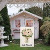 Just Married Wedding flower Garden Flag 12x18 Inch Burlap Double