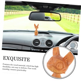 Totority Creative Miniature Cat Ornament Elegant Vehicle Mounted Decor Wood Craft for Home Office for Cat Lovers DIY Ornaments