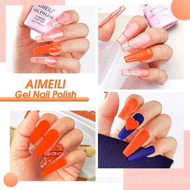 AIMEILI Semi-permanent Manicure Nail Polish Soak Off UV LED Gel Nail Polish - Lilium Pumilum (117) 10ml