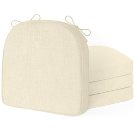 ELFJOY Chair Cushions for Dining Chairs Non-Slip Kitchen Chair Cushions Set of 4 Seat Cushion with Ties for Indoor Kitchen Dining Office White