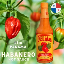 D'ELidas Habanero Hot Sauce, Natural Habanero Pepper Hot Sauce, Chombo Picante Sauce #1 in Panama, Non-GMO, Keto Friendly Food Habanero Sauce, 10 Fl Oz (Pack of 1)