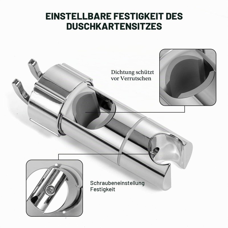 Vinabo Shower Head Holder No Drilling 18-25mm Diameter Adjustable Shower