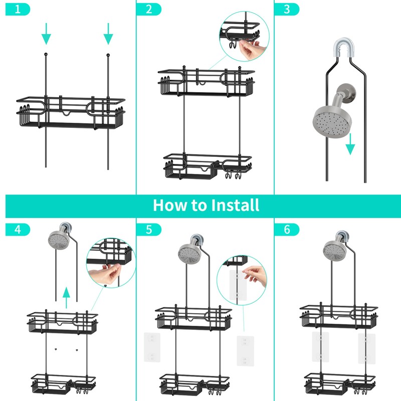 HapiRm Hanging Shower Caddy Organizer - Bathroom Organizer with 12