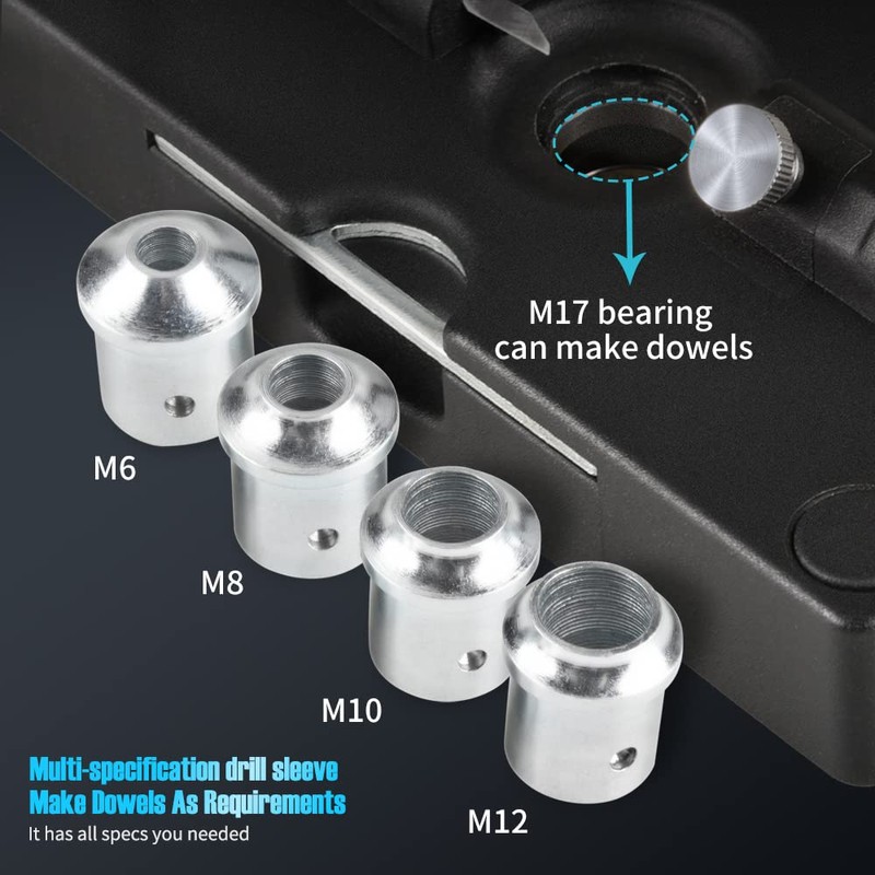 Self Centering Dowel Jig Kit-6/8/10/12mm Wood Dowel Hole Drill Guide