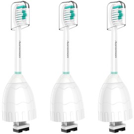 Aoremon Toothbrush Replacement Heads Compatible with Sonicare E-Series Essence Xtreme Elite Advance CleanCare Dupont Bristles Toothbrush Heads with Hygienic Caps Deep Cleaning 3 Count, White