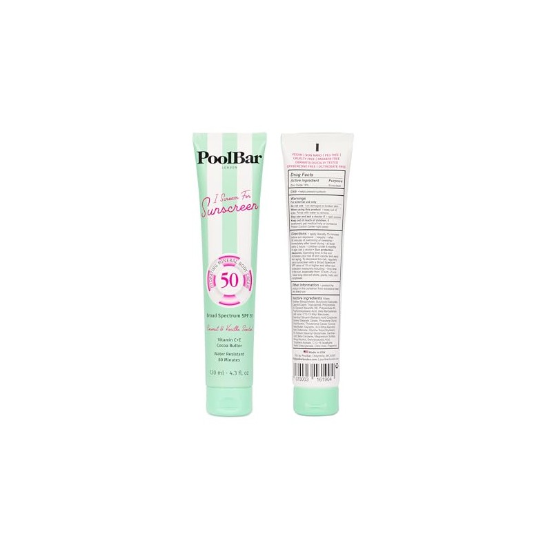 Crema Solar Poolbar FPS 50 Mineral Sunscreen SPF 50, Coconut