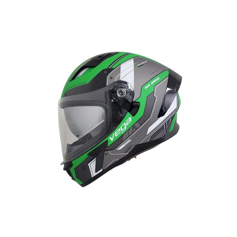 Vega Holeshot Full face Helmet (X-Large, Air Droid Green)