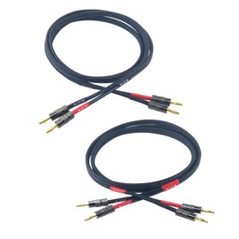 WJSTN Banana Plug to Banana Plug Speaker Cable, 12awg tinned Oxygen Free Copper (OFC) Silicone Rubber Cable (6FT)