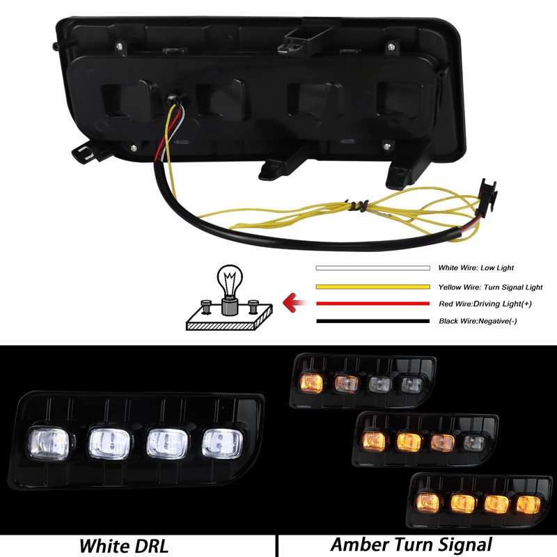 BINQIGOO Car LED Front Bumper Fog Light Compatible with 2014-2023