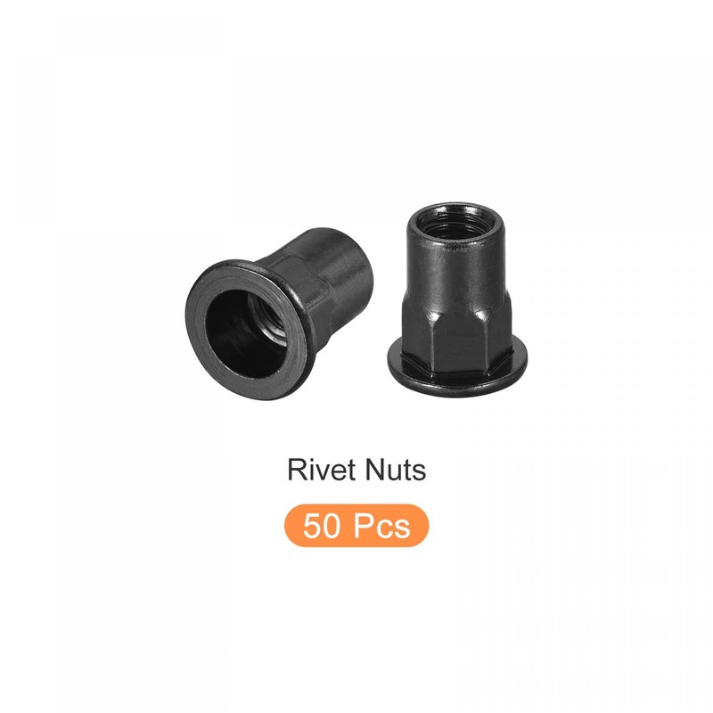METALLIXITY Rivet Nuts (M8) Pack of 50 Carbon Steel Half