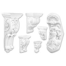 Stucco Console - Large Selection 160 x 75 mm Wall Bracket Baroque Decorative Element - Decoration Made of Pre-Primed, Impact-Resistant Polyurethane (C8018)