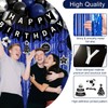 15th Birthday Decorations for Boys and Girls, Black Blue Silver