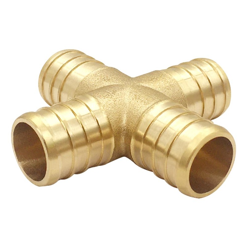 Uenede 2PCS LF Brass 1/2 Inch PEX 4 Way Cross