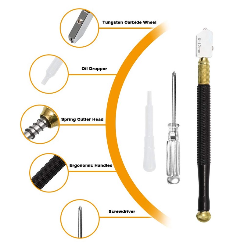 SPEEDWOX Glass Cutter Tool Kit 2mm-20mm Pencil Style Oil Feed