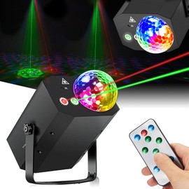 EYTSE Party Lights DJ Disco Ball Light, Laser DJ Light Sound Activated Strobe Lights with Remote Control, Disco Lights Stage Laser Lights for Parties Club Bar Wedding Dance Christmas Birthday