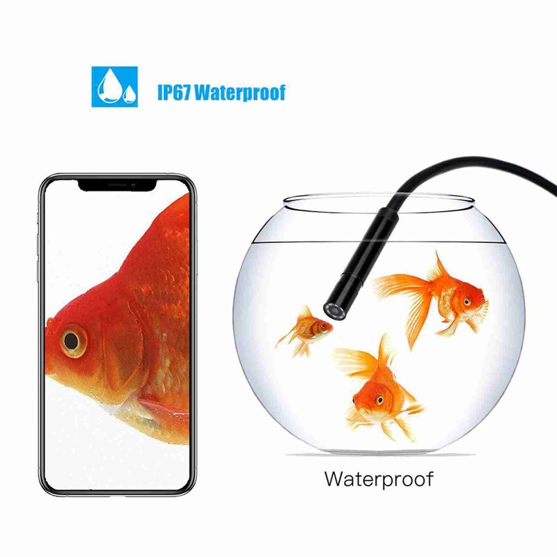 Industrial Endoscope Borescope Inspection Camera Built-in 8pcs LEDs 8mm Lens