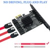 PCIe x1 SATA Card 6 Ports PCIE 3.0 SATA Expansion