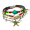 LAVIP Beach Anklet Set with Turquoise Turtle, Cowrie Shell, Starfish