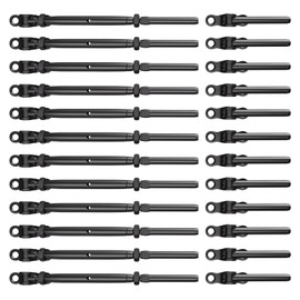 WAYSKA 12 Pairs Black T316 Stainless Steel Cable Railing Hardware Kit Fit 3/16" Stainless Steel Wire Rope Cable, Black Swage Toggle Turnbuckle Tensioner and End Fittings for Cable Railing System