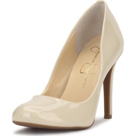 Jessica Simpson Women's Calie Pump, Soft Ivory Crinkle Patent, 7