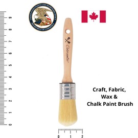 Colorantic | Chalk and Wax Brush for Furniture | Beeswax Polish Round Oval Brushes Natural Bristles DIY Paste Polishing (35mm Oval Chalk Based Paint Brush)