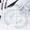 Zonon 200 Pcs 4 Inch Clear Plastic Protractor Bulk Math