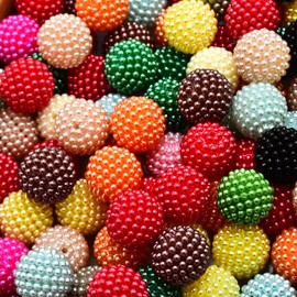 100 PCS 20mm Pearl Beads Bubblegum Beads for Pen Detachable Colorful Pearl Bubble Bead Bulk Acrylic Beads for Jewelry Making Bracelet Earring Necklace (Mixed Color)